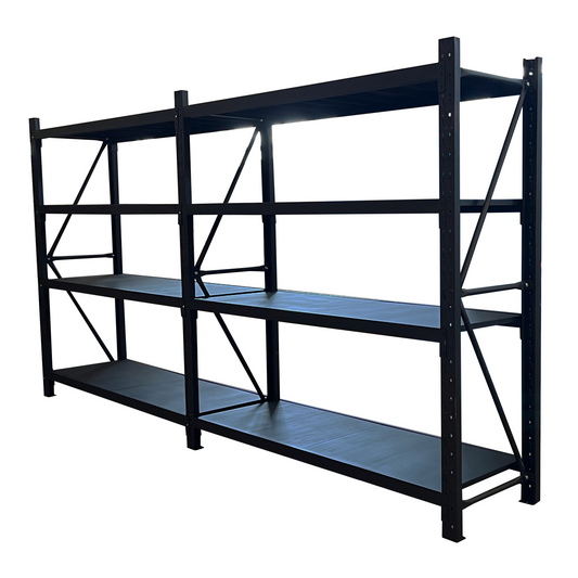 2 Bay Longspan Shelving 2400H x 4000W x 600D Black