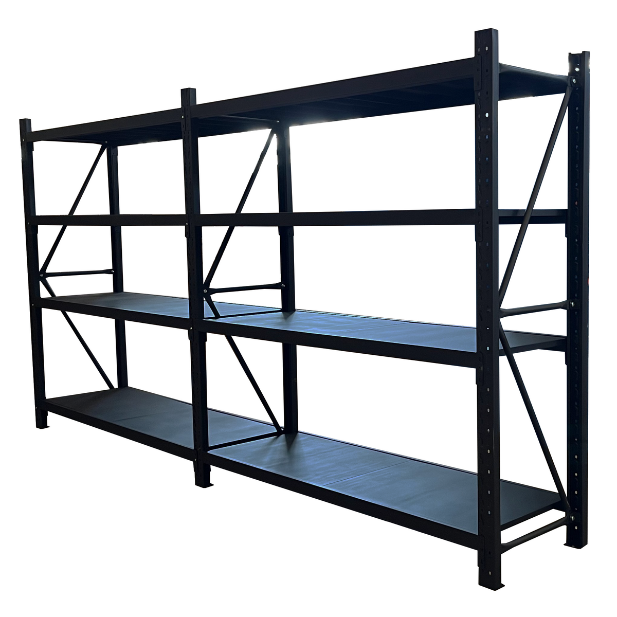 Longspan Rack 2 Bay Longspan Shelving 2000H x 4000W x 600D Black – Shelving Pro
