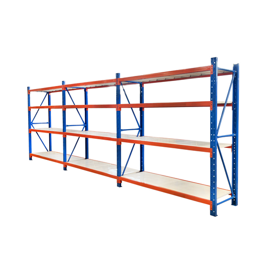 3 Bay Longspan Shelving 2000H x 6000W x 600D Blue/Orange