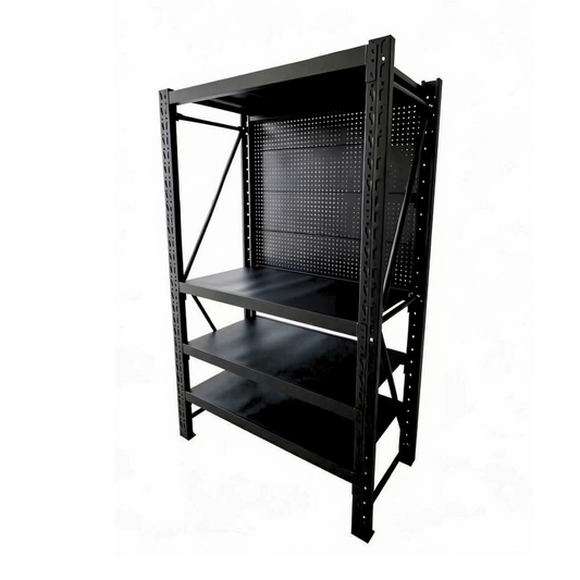 Shelving Pegboard Workstation 2000H x 1200W x 500D Black