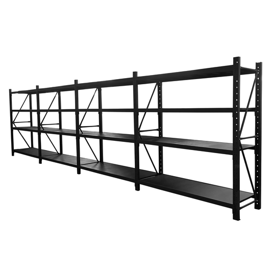 4 Bay Longspan Shelving 2000H x 4800W x 600D Black