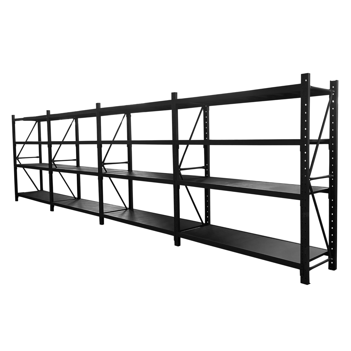 4 Bay Longspan Shelving 2000H x 8000W x 600D Black