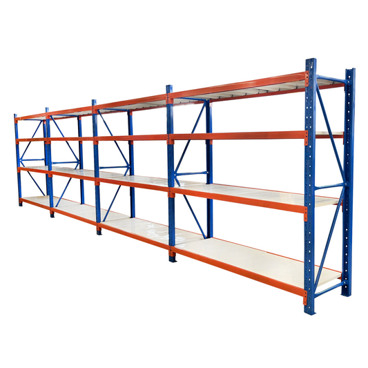 4 Bay Longspan Shelving 2000H x 8000W x 600D Blue/Orange