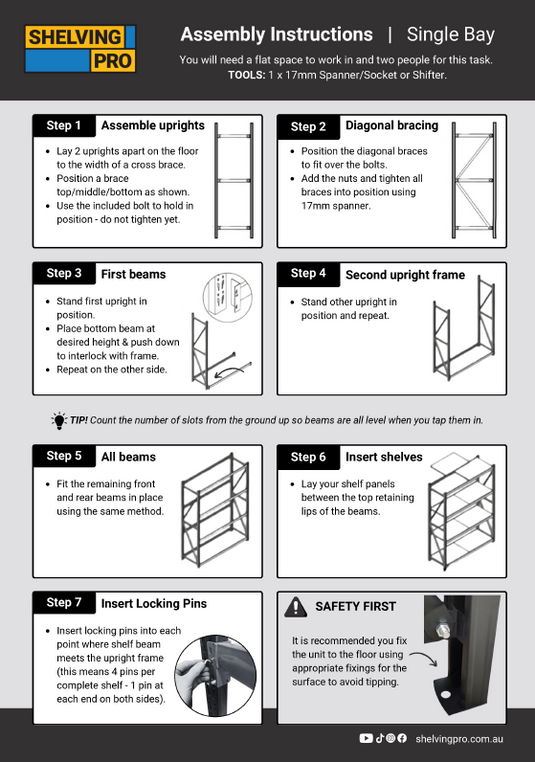 Shelving Assembly Instruction Guides - Home Garage & Commercial ...